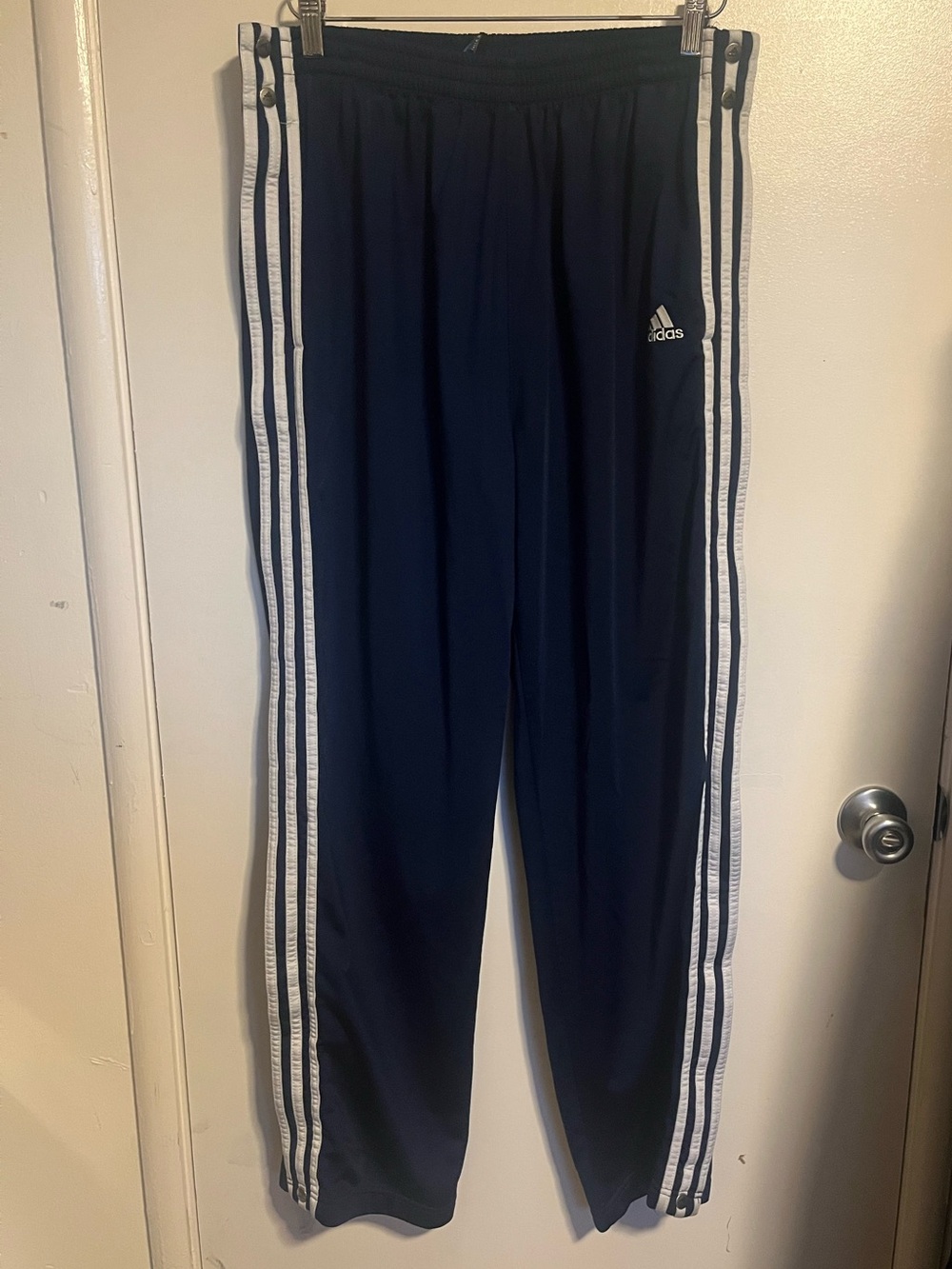 Adidas track pants with side snaps